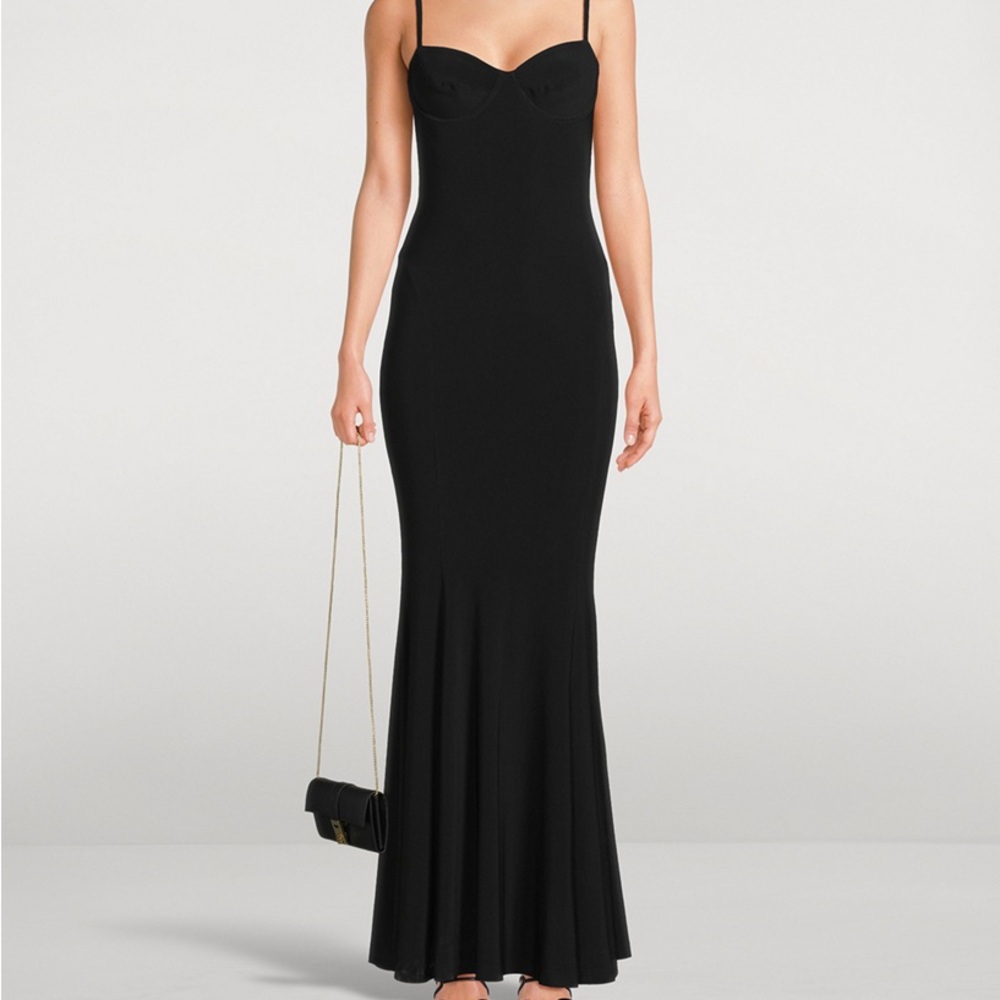 NWT norma kamali Black fishtail Dress